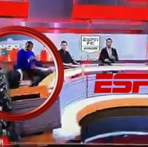Accidente en ESPN: panelista fue aplastado en vivo por la escenografía