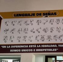 Colegio salteño puso un cartel con lengua de señas: "Esto sí es inclusivo"