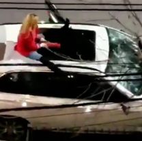 Tóxica destrozó una BMW con un matafuegos: se supo porqué lo hizo [VIDEO] 