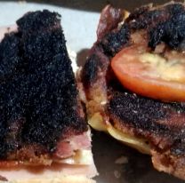 Más quemado que guante de bombero: el sándwich que le mandaron a un salteño