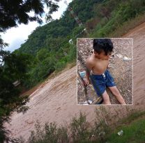 Encontraron al changuito que fue arrastrado por el río: buscan a sus familiares