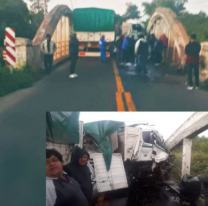 Camionero se durmió y estrelló su camión contra un puente: impactantes fotos